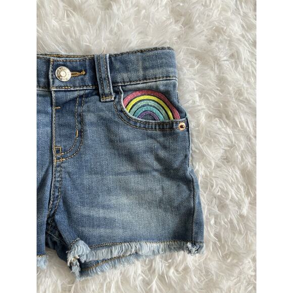 Cat & Jack Girls Sz. 3T Rainbow Design “ Short” Jean Shorts. Cute, Great Shape - Picture 2 of 10